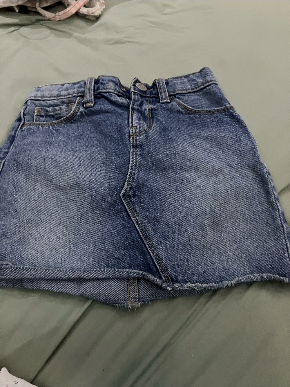 Old Navy Blue Denim Mini Skirt with Raw Hem
